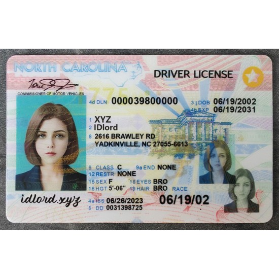North Carolina Fake id front side North Carolina Fake id front side